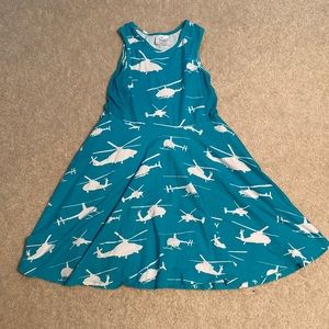 Girls Helicopter Dress in Teal